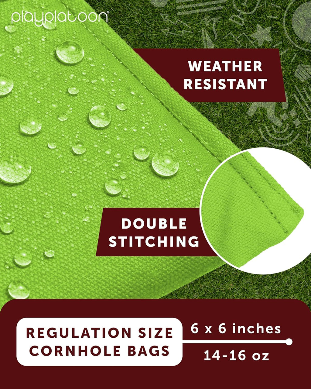 Premium Weather Resistant Duckcloth Cornhole Bags - Set of 8 Bean Bags for Corn Hole Game - Regulation Size & Weight