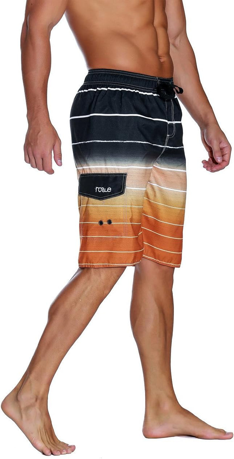 Men'S Beachwear Summer Holiday Swim Trunks Quick Dry Striped