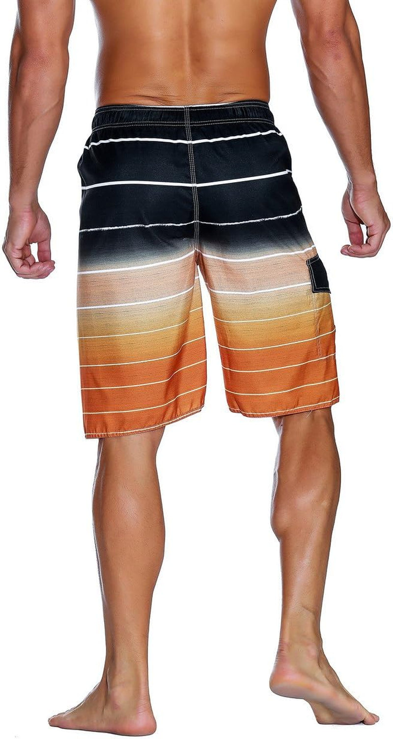 Men'S Beachwear Summer Holiday Swim Trunks Quick Dry Striped