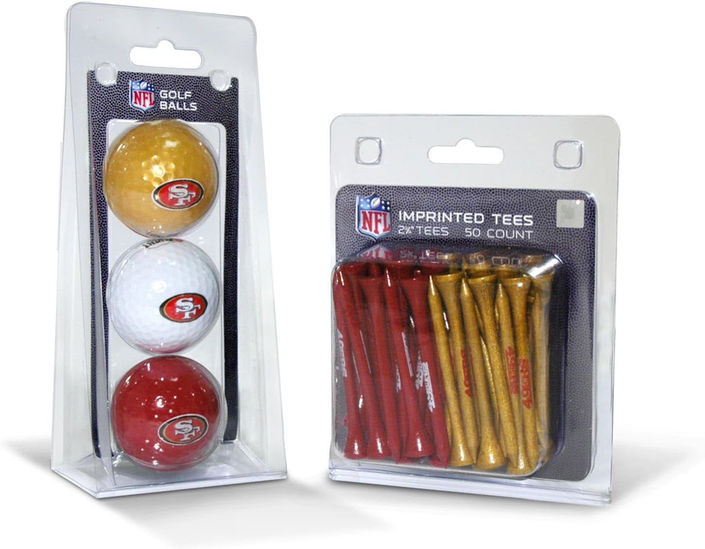 NFL Buffalo Bills 3 Golf Balls and 50 Golf Tees Logo Imprinted Golf Balls (3 Count) & 2-3/4" Regulation Golf Tees (50 Count), Multi Colored