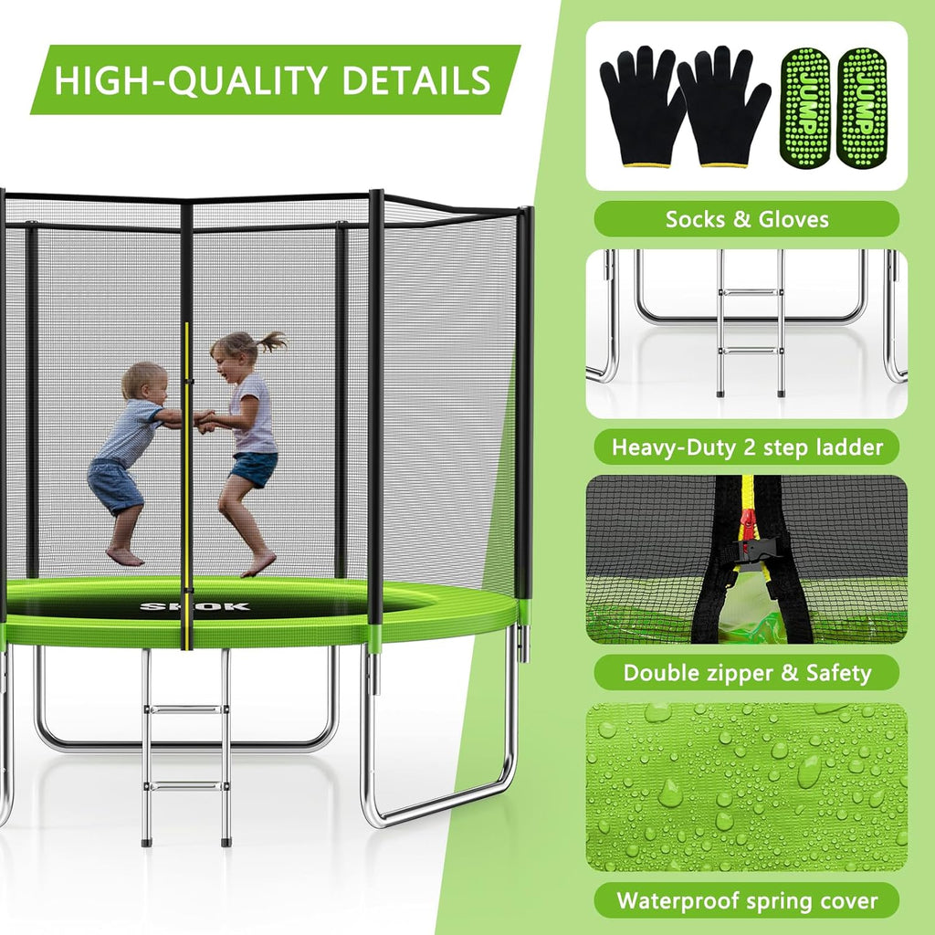 Trampoline for Kids,400Lbs Outdoor Trampoline with Net-Astm Approved Trampoline for Children and Adults