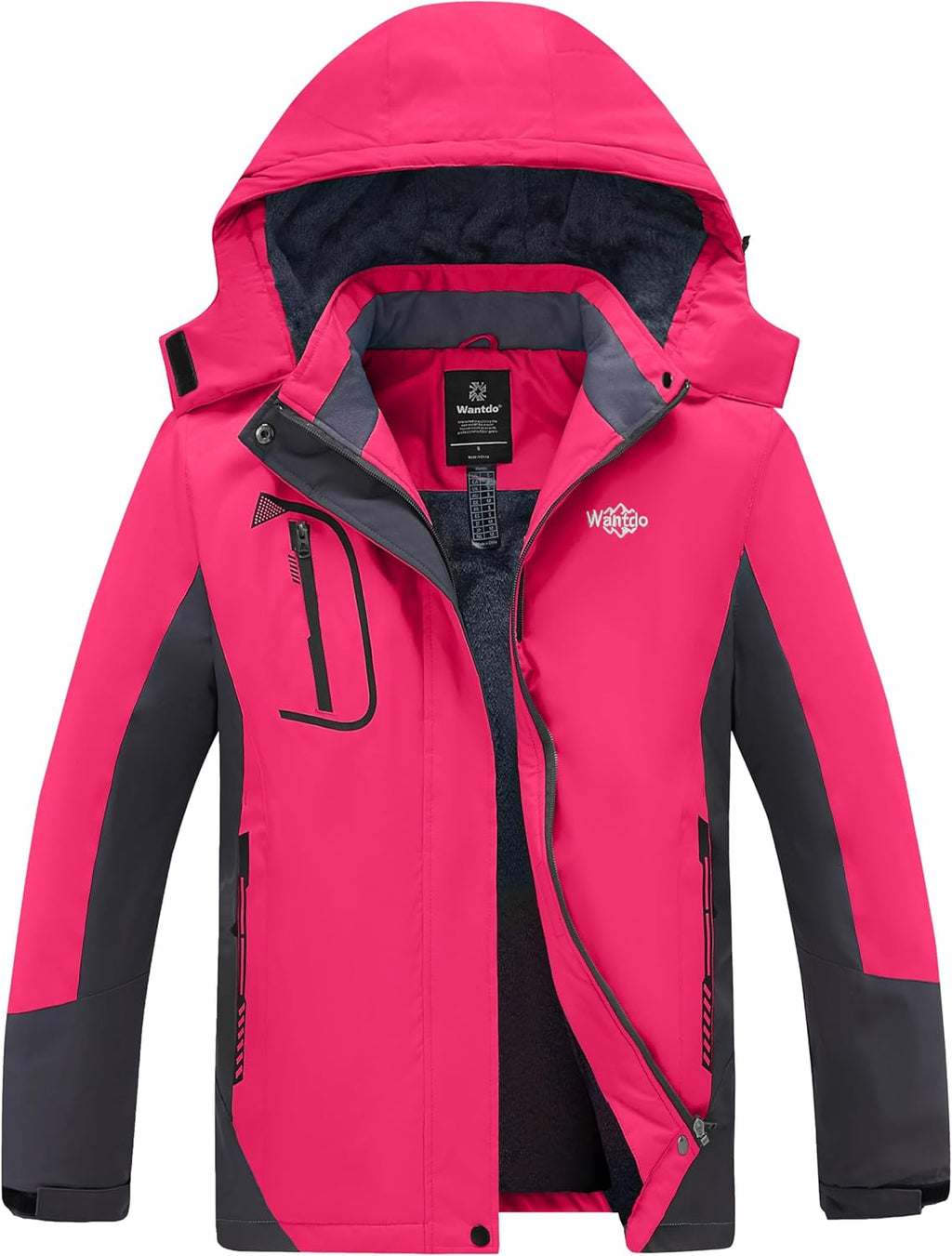Women'S Mountain Waterproof Ski Jacket Windproof Rain Jacket Winter Warm Hooded Coat